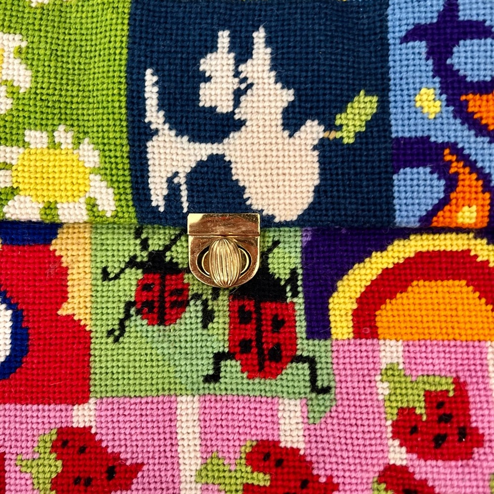 Vintage needlepoint custom made purse. So chic !! " if you know, you know."